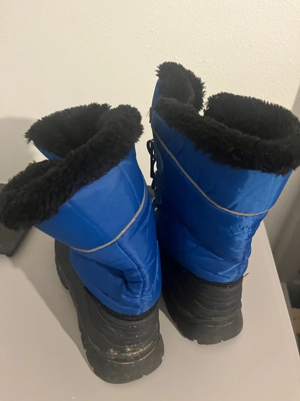 Kids Blue and Black Winter Snow Boots